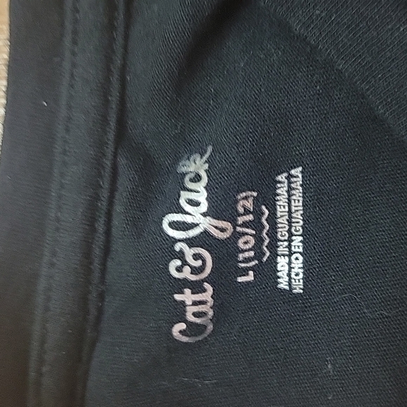 Cat & Jack Girls Black Short Sleeve T-Shirt large (10/12) - Picture 4 of 5